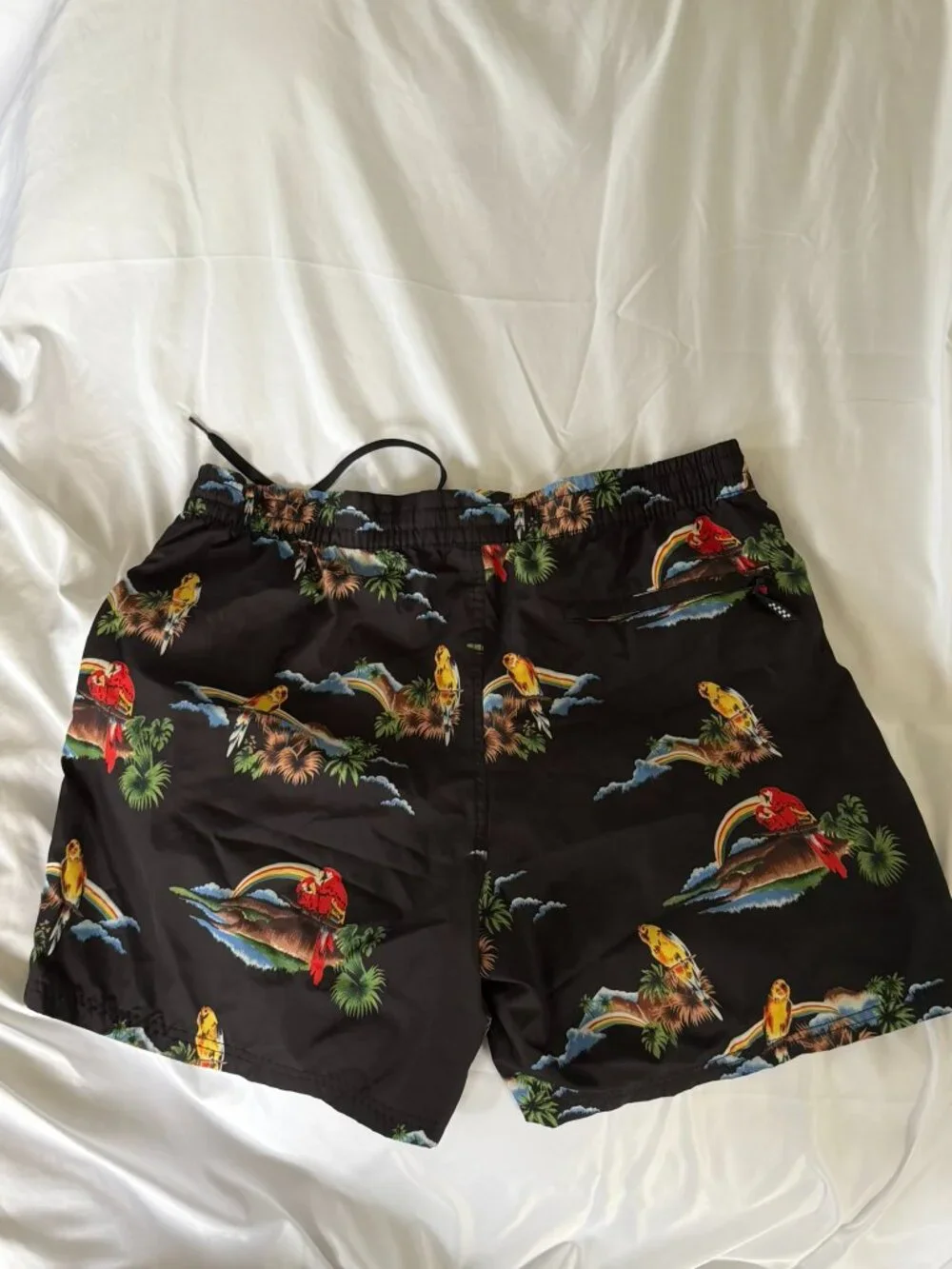 Vans Hoffman California Fabrics Tropical Parrot Print Swim Trunks XL